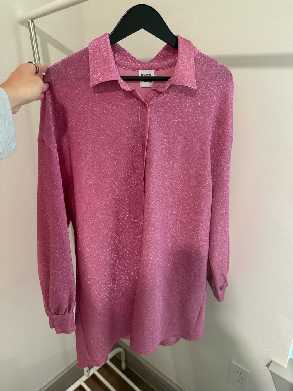 Princess Polly Metallic Pink Button-Down dress